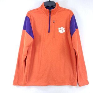 Clemson Quarter Zip Pullover Mens Medium Orange & Purple Casual Wear
